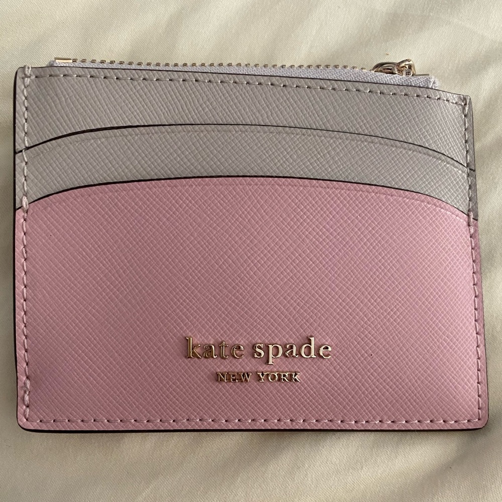 NWT Kate Spade Spencer Zip Coin Card Case Wallet Pink Multi